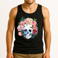 Fancy Flower Crown Skull Tank Top