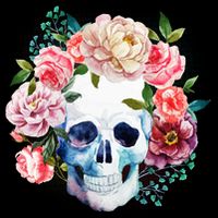 Fancy Flower Crown Skull Tank Top