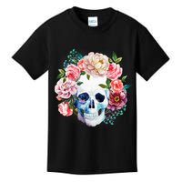 Fancy Flower Crown Skull Kids T-Shirt