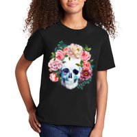 Fancy Flower Crown Skull Kids T-Shirt