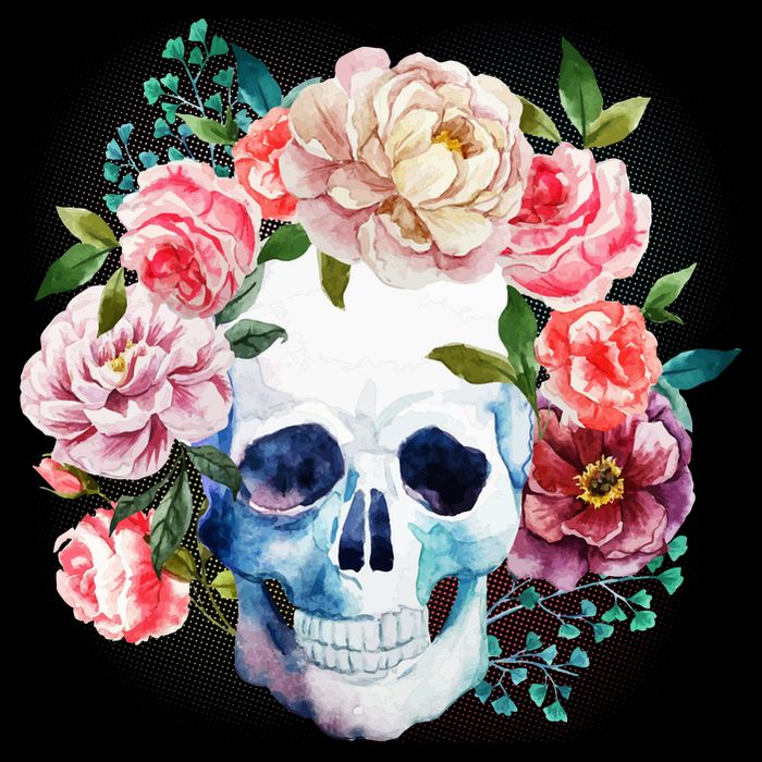 Fancy Flower Crown Skull Kids T-Shirt