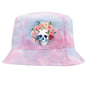 Fancy Flower Crown Skull Tie-Dyed Bucket Hat