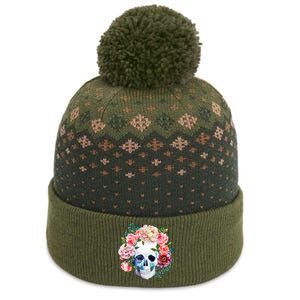 Fancy Flower Crown Skull The Baniff Cuffed Pom Beanie