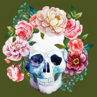 Fancy Flower Crown Skull Backpack