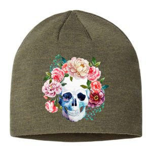 Fancy Flower Crown Skull Sustainable Beanie