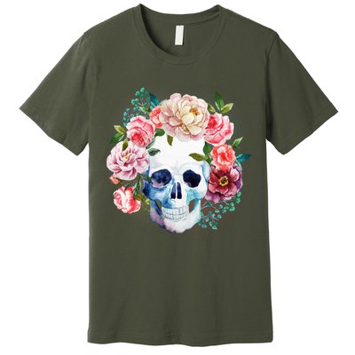 Fancy Flower Crown Skull Premium T-Shirt