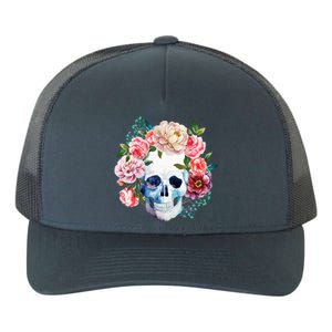 Fancy Flower Crown Skull Yupoong Adult 5-Panel Trucker Hat