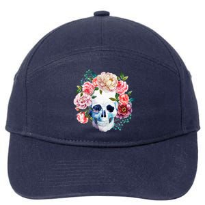 Fancy Flower Crown Skull 7-Panel Snapback Hat