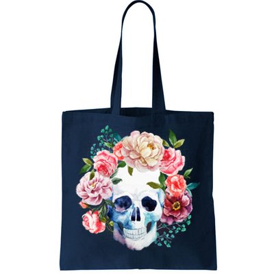 Fancy Flower Crown Skull Tote Bag