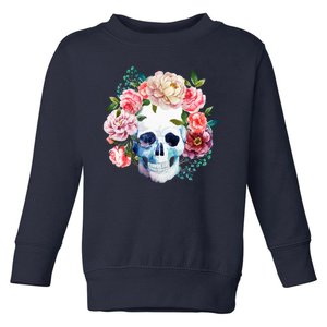 Fancy Flower Crown Skull Toddler Sweatshirt