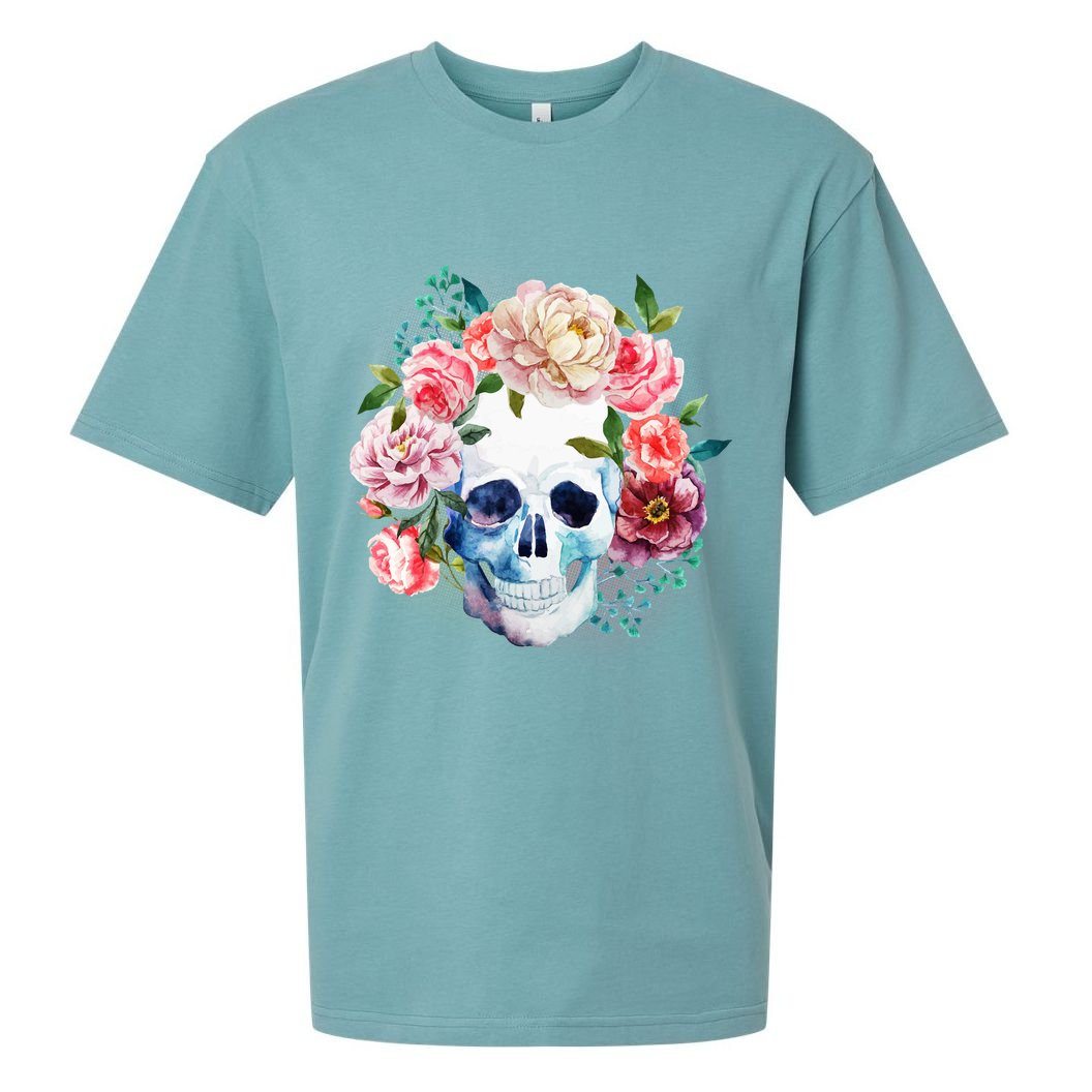 Fancy Flower Crown Skull Sueded Cloud Jersey T-Shirt