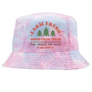 Farm Fresh Christmas Trees Funny Xmas Graphic Plus Size Tie-Dyed Bucket Hat