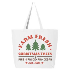 Farm Fresh Christmas Trees Funny Xmas Graphic Plus Size 25L Jumbo Tote