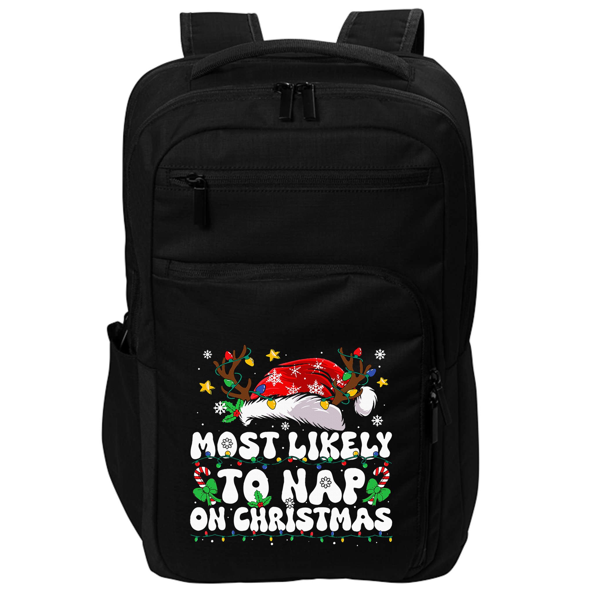 Funny Family Christmas Most Likely To Nap On Christmas Impact Tech Backpack