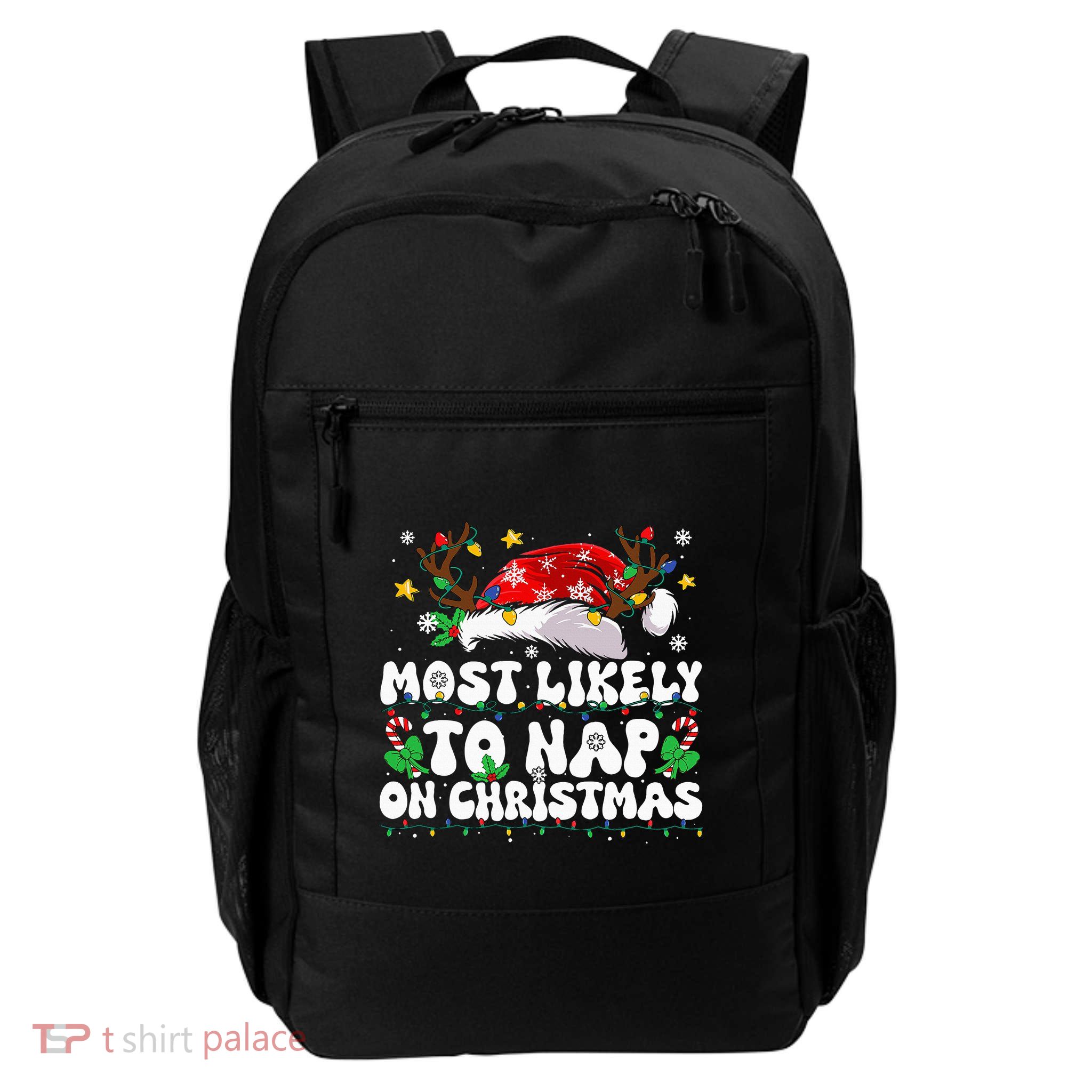 Funny Family Christmas Most Likely To Nap On Christmas Backpack