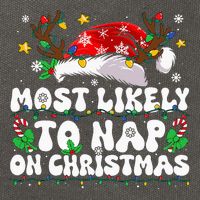 Funny Family Christmas Most Likely To Nap On Christmas Cotton Canvas Backpack