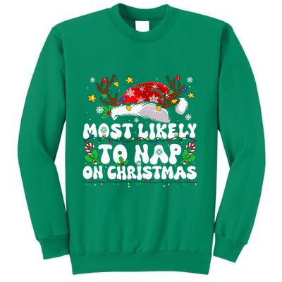 Funny Family Christmas Most Likely To Nap On Christmas Sweatshirt