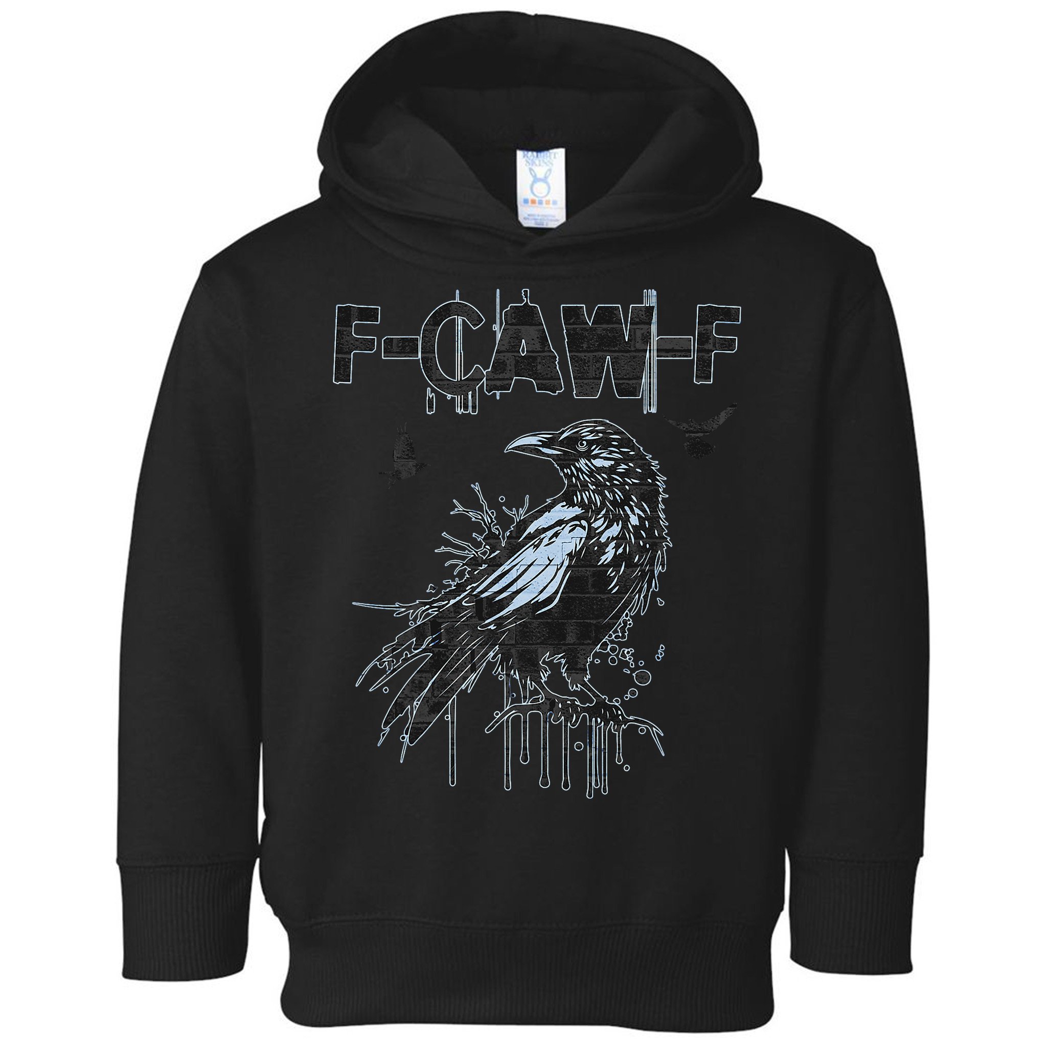  Funny F-CAW-F Crow Grunge Adult Humor Graphic  Toddler Hoodie