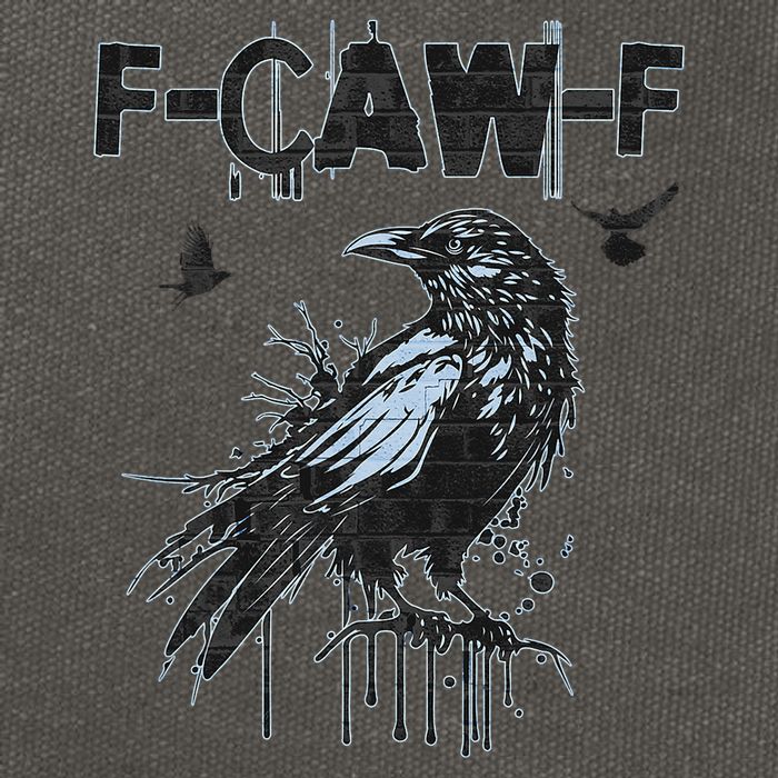  Funny F-CAW-F Crow Grunge Adult Humor Graphic  Cotton Canvas Backpack