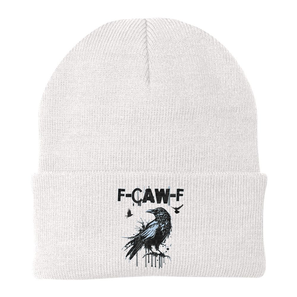  Funny F-CAW-F Crow Grunge Adult Humor Graphic  Beanie