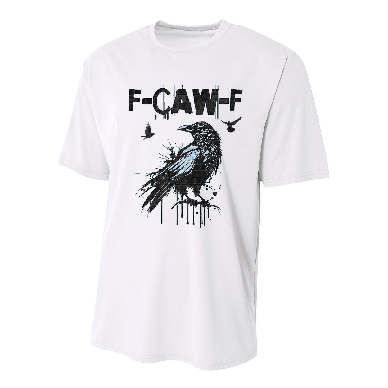  Funny F-CAW-F Crow Grunge Adult Humor Graphic  Youth Performance Sprint T-Shirt