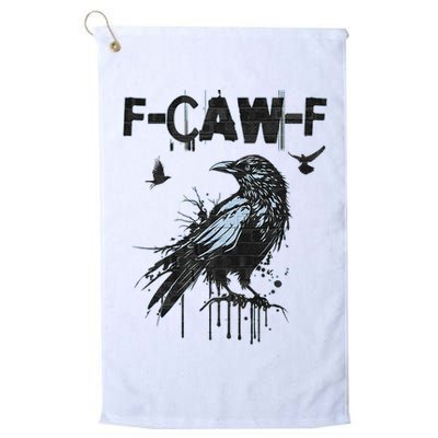  Funny F-CAW-F Crow Grunge Adult Humor Graphic  Golf Towel