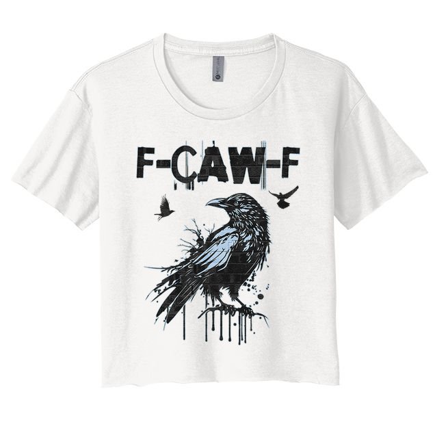  Funny F-CAW-F Crow Grunge Adult Humor Graphic  Crop Top