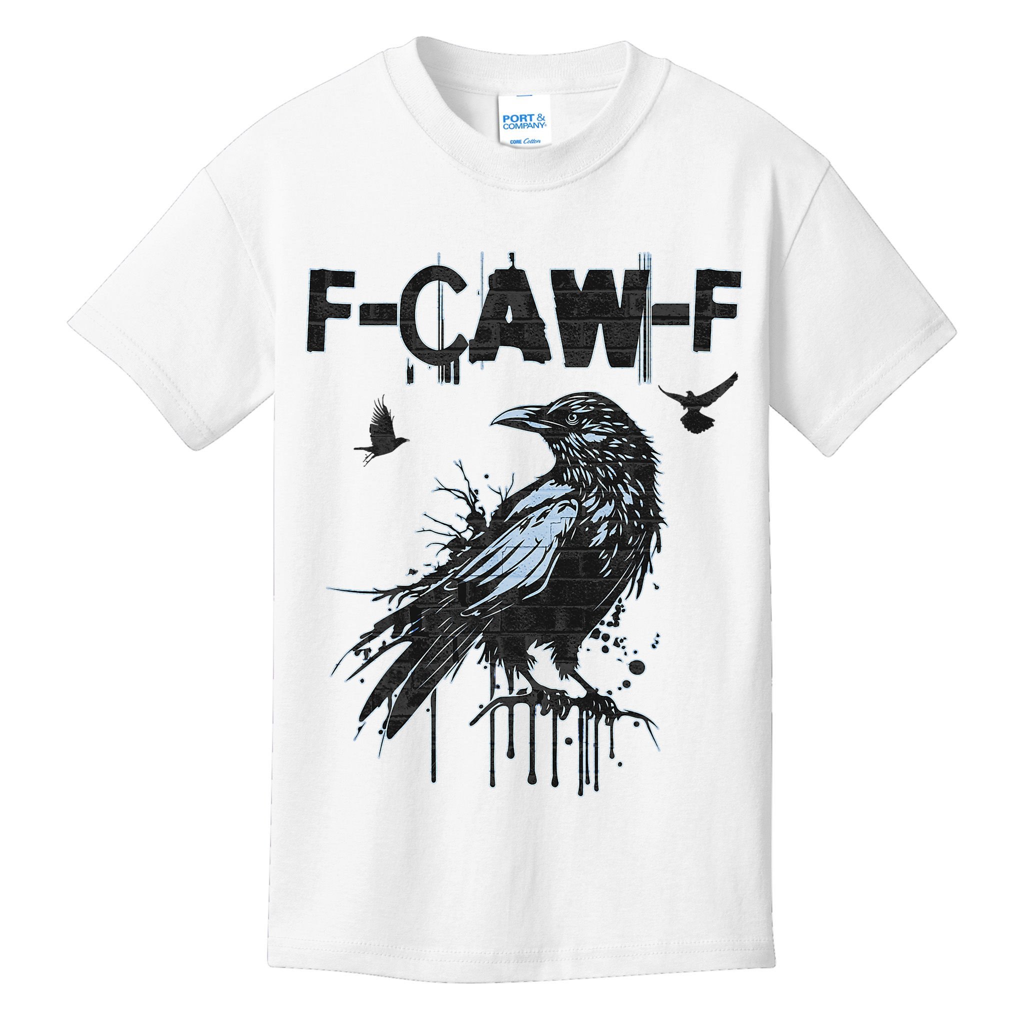  Funny F-CAW-F Crow Grunge Adult Humor Graphic  Kids T-Shirt