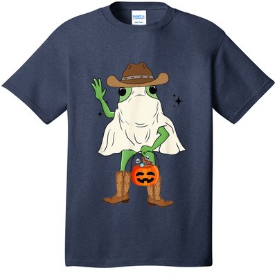 Funny Frog Cowboy Pumpkin Halloween Western Spooky Season T-Shirt