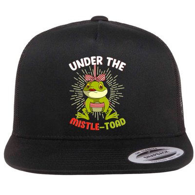 Funny Frog Christmas Under The Mistle Toad Xmas Frogs Froggy Gift Flatbill Hat