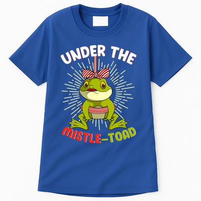 Funny Frog Christmas Under The Mistle Toad Xmas Frogs Froggy Gift Tall T-Shirt
