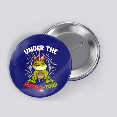 Funny Frog Christmas Under The Mistle Toad Xmas Frogs Froggy Gift Button