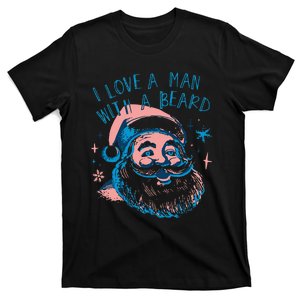 Funny Funny Christmas I Love A Man With A Beard Gift T-Shirt