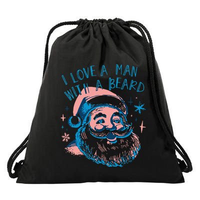 Funny Funny Christmas I Love A Man With A Beard Gift Drawstring Bag