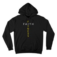 Faith Fitness Cross Christian Workout Modern Gym Hoodie