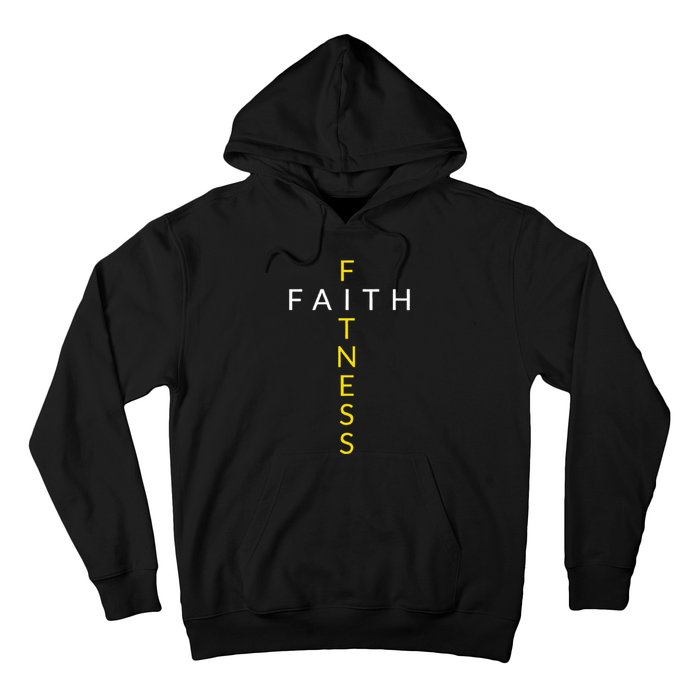 Faith Fitness Cross Christian Workout Modern Gym Hoodie