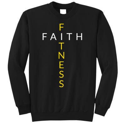 Faith Fitness Cross Christian Workout Modern Gym Sweatshirt