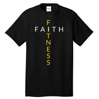 Faith Fitness Cross Christian Workout Modern Gym Tall T-Shirt