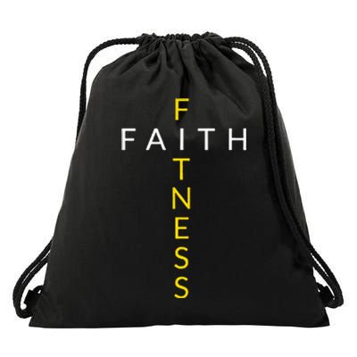 Faith Fitness Cross Christian Workout Modern Gym Drawstring Bag