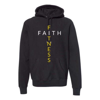 Faith Fitness Cross Christian Workout Modern Gym Premium Hoodie