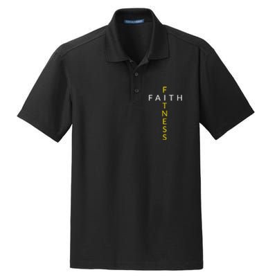 Faith Fitness Cross Christian Workout Modern Gym Dry Zone Grid Polo