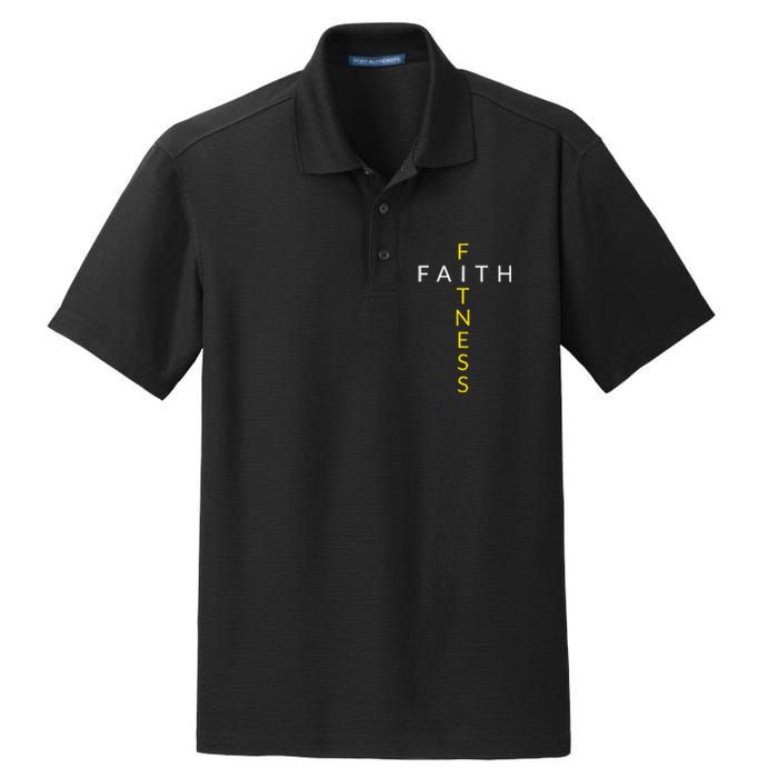 Faith Fitness Cross Christian Workout Modern Gym Dry Zone Grid Polo