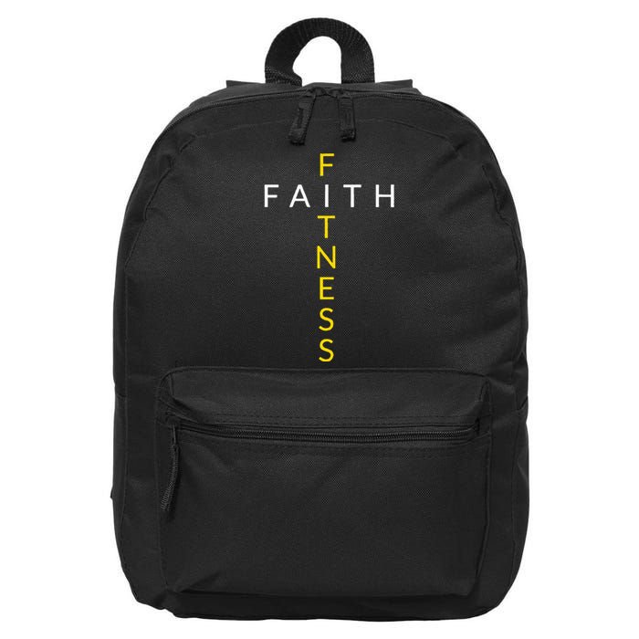 Faith Fitness Cross Christian Workout Modern Gym 16 in Basic Backpack