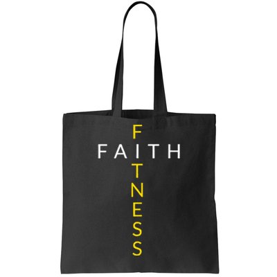 Faith Fitness Cross Christian Workout Modern Gym Tote Bag