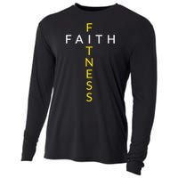 Faith Fitness Cross Christian Workout Modern Gym Cooling Performance Long Sleeve Crew