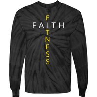 Faith Fitness Cross Christian Workout Modern Gym Tie-Dye Long Sleeve Shirt