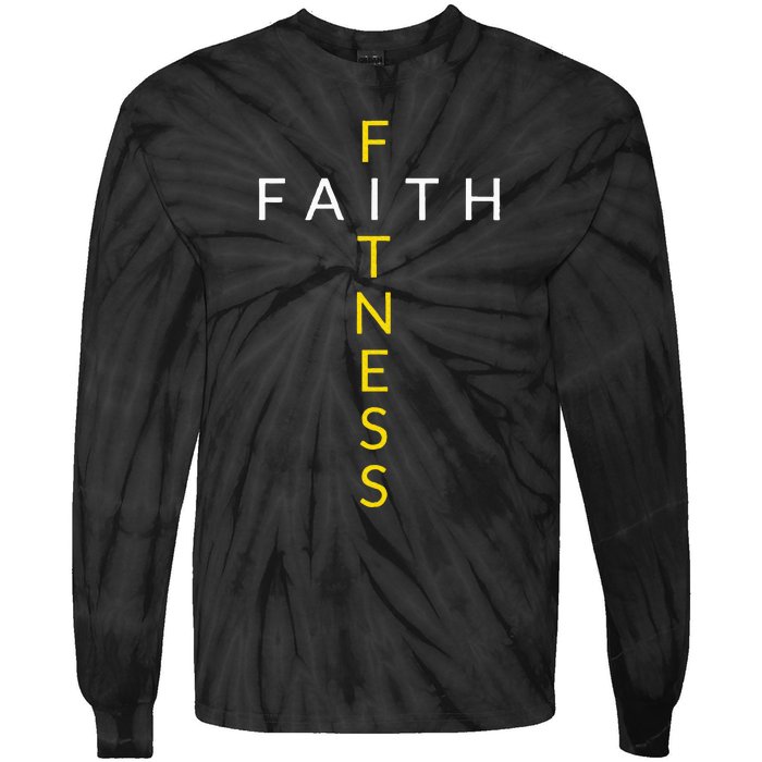 Faith Fitness Cross Christian Workout Modern Gym Tie-Dye Long Sleeve Shirt