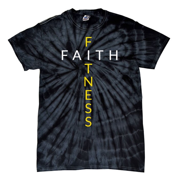 Faith Fitness Cross Christian Workout Modern Gym Tie-Dye T-Shirt