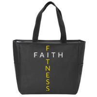 Faith Fitness Cross Christian Workout Modern Gym Zip Tote Bag