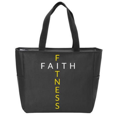 Faith Fitness Cross Christian Workout Modern Gym Zip Tote Bag